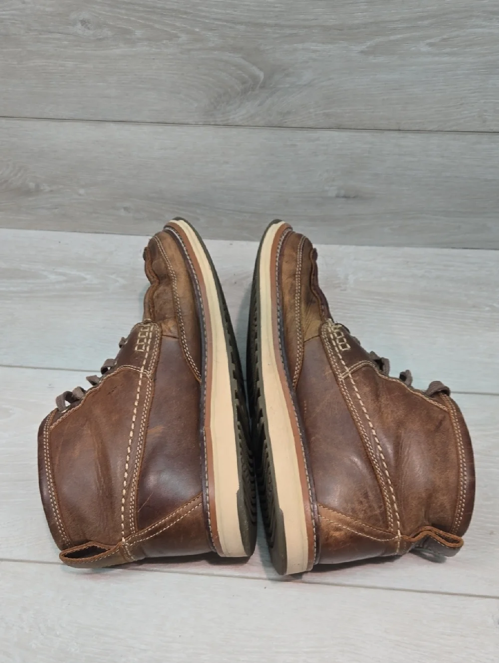 Ariat Men's 10025144 Brown Leather Moc Soft Toe Work Boots Classic Lace-Up Sz 9D